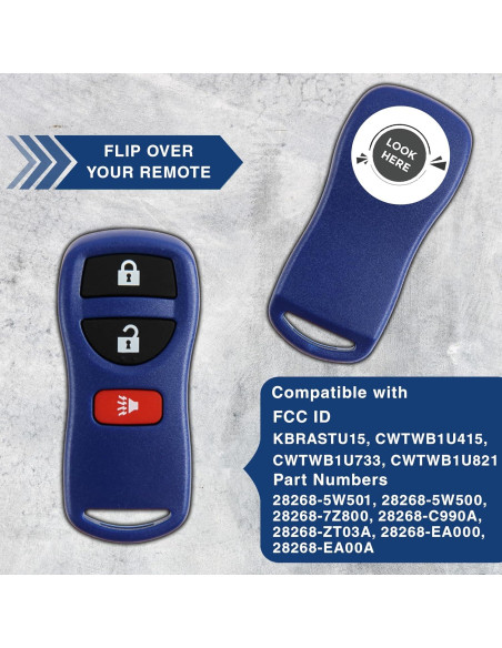 Llavero Remoto KeylessOption para Nissan Titan Rogue 3 Botones Llavero Remoto KeylessOption para Nissan Titan Rogue 3 Botones