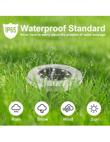 Luces Solares de Suelo Linkage 12 Piezas Jardín Exterior