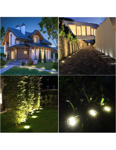 Luces Solares de Suelo Linkage 12 Piezas Jardín Exterior