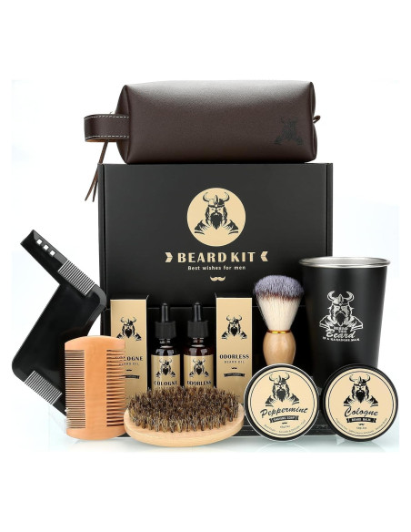Kit de Cuidado de Barba EXREIZST 10 Piezas Aceites y Jabón Kit de Cuidado de Barba EXREIZST 10 Piezas Aceites y Jabón