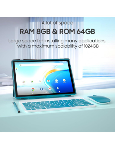 Tableta 2 en 1 ATOZEE YJYQ10S2 con teclado y 8GB RAM