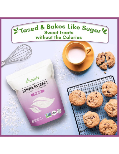 Durelife Extracto de Stevia Puro 227 g - Sin Eritritol, Cero Calorías Durelife Extracto de Stevia Puro 227 g - Sin Eritritol, Cero Calorías