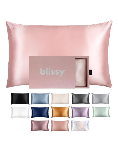 Funda de Almohada de Seda Blissy 100% Seda Morera Rosa Funda de Almohada de Seda Blissy 100% Seda Morera Rosa