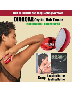 Borrador de Cabello DIOROAR Rojo 2 en 1 Epilador Exfoliante 2