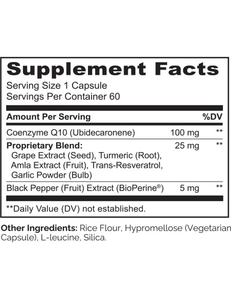 Suplemento CoQ10 NATURELO 60 Cápsulas Antioxidante Salud Corazón Suplemento CoQ10 NATURELO 60 Cápsulas Antioxidante Salud Corazón