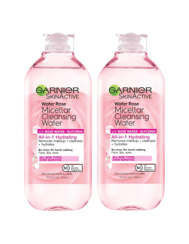 Agua Micelar Garnier Rosa 400ml Hidratante Vegano 2 Pzs
