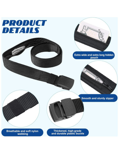 Cinturones de Dinero de Viaje Eurzom 2 Pcs Nylon Seguridad