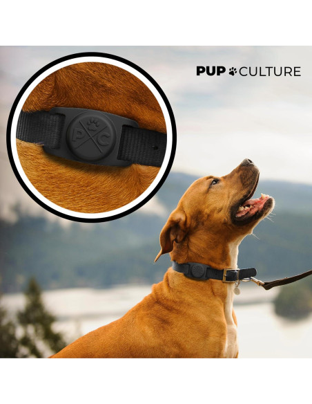 Collar para Perros Pup Culture AirTag | Soporte Negro 2,54 cm Collar para Perros Pup Culture AirTag | Soporte Negro 2,54 cm
