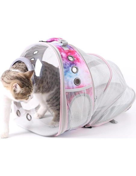 Mochila Transportadora para Gatos Pimoka Rosa Galaxia 30x28x38cm Mochila Transportadora para Gatos Pimoka Rosa Galaxia 30x28x38cm