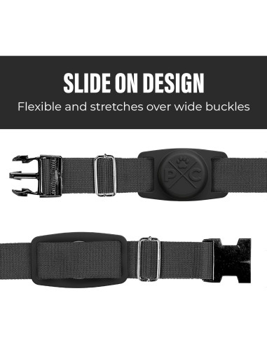 Collar para Perros Pup Culture AirTag | Soporte Negro 2,54 cm