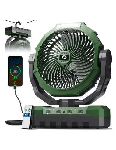Ventilador Camping FRIZCOL 24000mAh Recargable con Luz LED