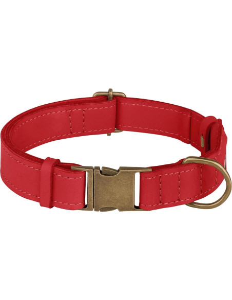 Collar para Perro Budkas de Cuero con Soporte AirTag Rojo XS Collar para Perro Budkas de Cuero con Soporte AirTag Rojo XS