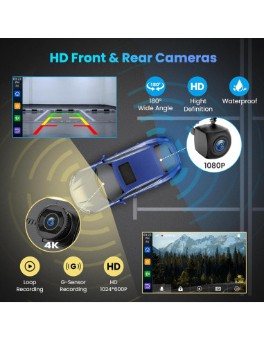 Pantalla Carplay 9" BIGASUO con Cámara 4K y GPS