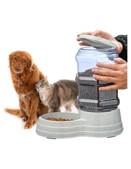 Dispensador Automático de Comida para Perros Leptzoa 6L Gris Dispensador Automático de Comida para Perros Leptzoa 6L Gris