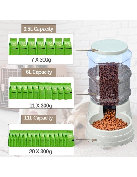 Dispensador Automático de Comida para Perros Leptzoa 6L Gris Dispensador Automático de Comida para Perros Leptzoa 6L Gris