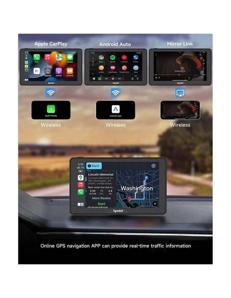 Estéreo de Coche Portátil Spedal CL786 7" CarPlay y Android Auto Estéreo de Coche Portátil Spedal CL786 7" CarPlay y Android Auto