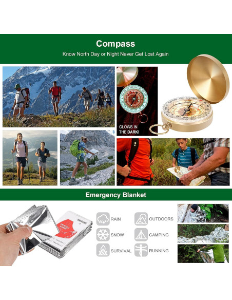 Kit de Supervivencia LUXMOM 28 en 1 para Camping y Emergencias Kit de Supervivencia LUXMOM 28 en 1 para Camping y Emergencias