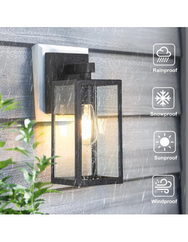 Lámpara de Pared Exterior MAXvolador 32.8cm Negra E26