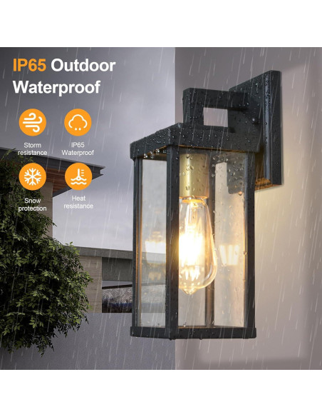 Lámpara de Pared Exterior ALVIME, Impermeable, E26, 31.75cm Lámpara de Pared Exterior ALVIME, Impermeable, E26, 31.75cm