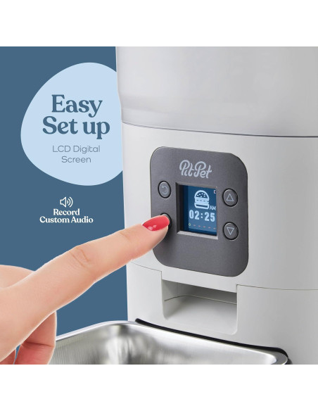 Dispensador Automático de Comida para Gatos PitPet 6L LCD Dispensador Automático de Comida para Gatos PitPet 6L LCD