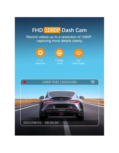 Cámara Dash WiFi FHD 1080P ARIFAYZ con Visión Nocturna