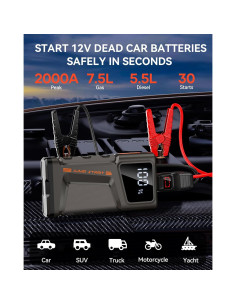 Arrancador de Batería NUSICAN N20 2000A 12V Portátil 2