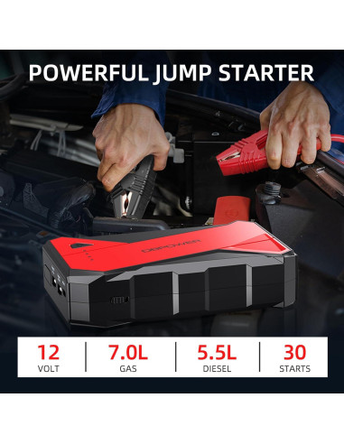 Arrancador de Coche DBPOWER DJS80 1000A 12V Batería 18000mAh