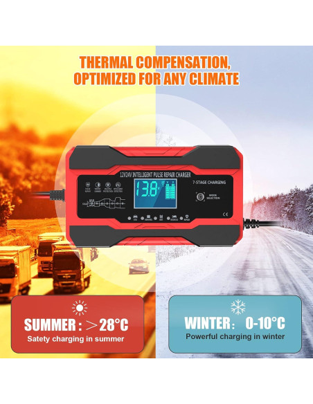 Cargador de Batería YONHAN 10A 12V/24V Automático Inteligente Cargador de Batería YONHAN 10A 12V/24V Automático Inteligente