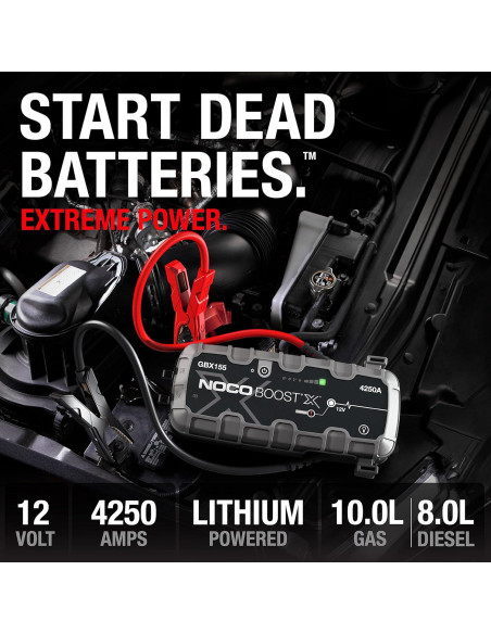 Arrancador de Batería NOCO GBX155 4250A 12V Portátil Arrancador de Batería NOCO GBX155 4250A 12V Portátil