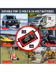Cargador de Batería Haisito 10A 12V 24V Inteligente 2