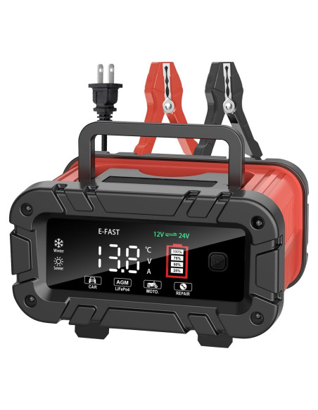 Cargador de Batería E-FAST tk-700 10A 12V 24V Inteligente Cargador de Batería E-FAST tk-700 10A 12V 24V Inteligente