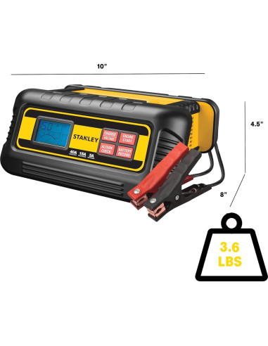 Cargador de Batería Stanley BC40BS 40A con Arranque y LCD