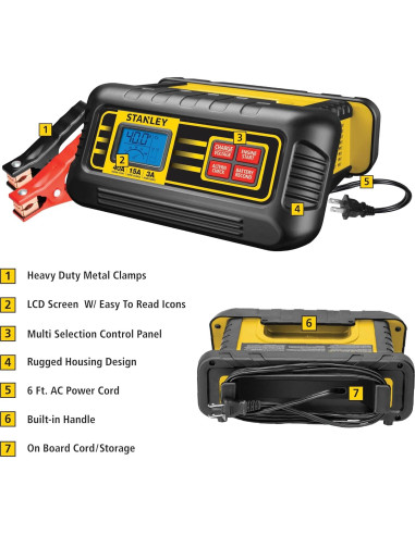 Cargador de Batería Stanley BC40BS 40A con Arranque y LCD