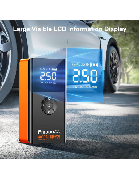 Arrancador de Batería Portátil fmooostore PS-211 4000A 12V Arrancador de Batería Portátil fmooostore PS-211 4000A 12V