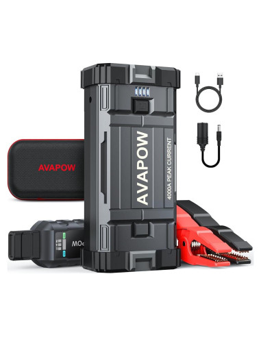 Arrancador de Coche AVAPOW A58 4000A 12V Luz LED USB
