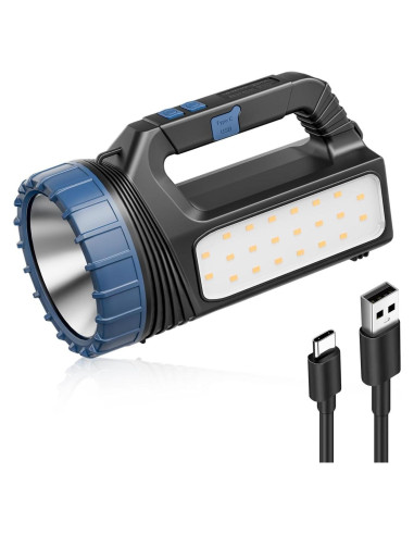 Linterna Solar E-SHIDAI 8000 Lúmenes USB-C y Batería 2400mAh