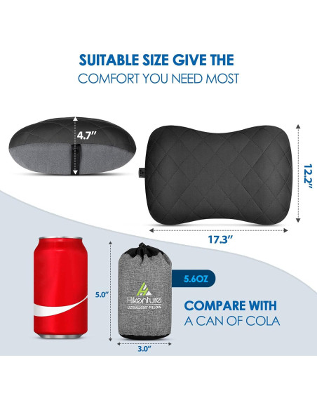 Almohada Inflable Camping Hikenture - Soporte Cuello Ergonomico Almohada Inflable Camping Hikenture - Soporte Cuello Ergonomico