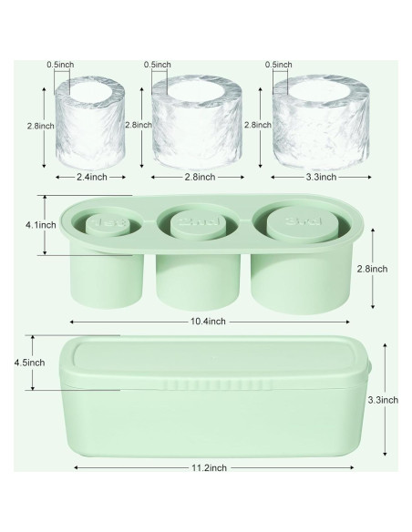 Bandeja de Hielo HAILI para Taza Stanley 1,27 cm 40 oz Verde Bandeja de Hielo HAILI para Taza Stanley 1,27 cm 40 oz Verde