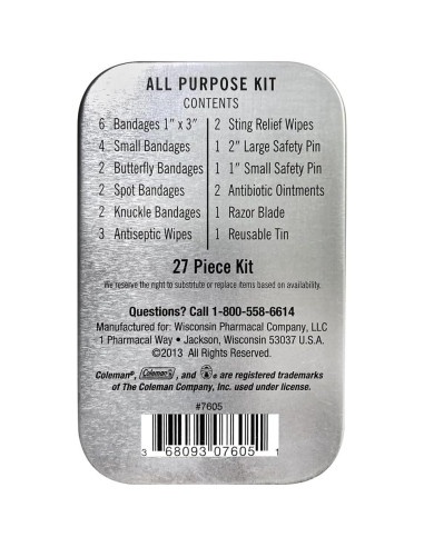 Kit de Primeros Auxilios Mini Coleman - 27 Piezas Compacto