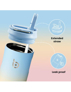 Botella de Agua Aislada BOTELLA BOTELLA 1.5L con Pajita 2