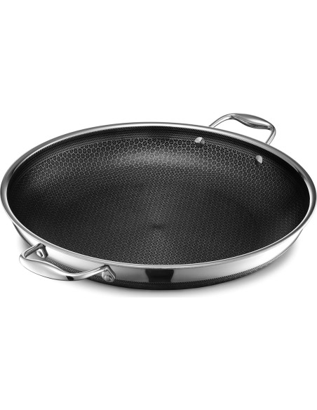 Sartén Antiadherente HexClad 35.56 cm con Tapa Acero Inoxidable Sartén Antiadherente HexClad 35.56 cm con Tapa Acero Inoxidable