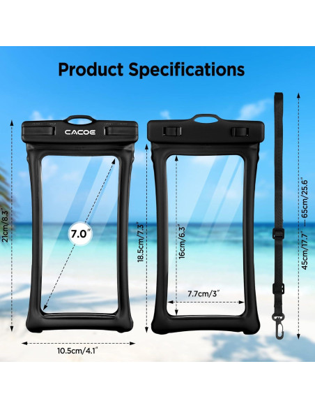 Funda Impermeable Flotante CACOE para Teléfono 17,78 cm Funda Impermeable Flotante CACOE para Teléfono 17,78 cm