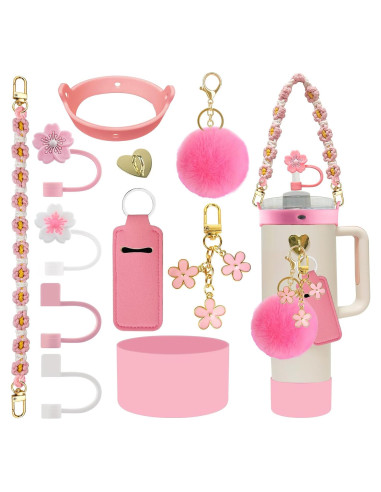 11 PCS Accesorios Velaco para Vaso Stanley 30/40 oz Rosa