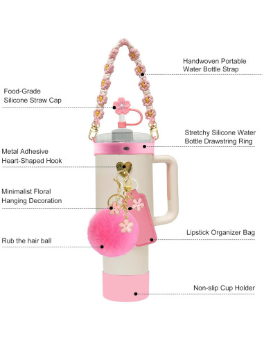 11 PCS Accesorios Velaco para Vaso Stanley 30/40 oz Rosa