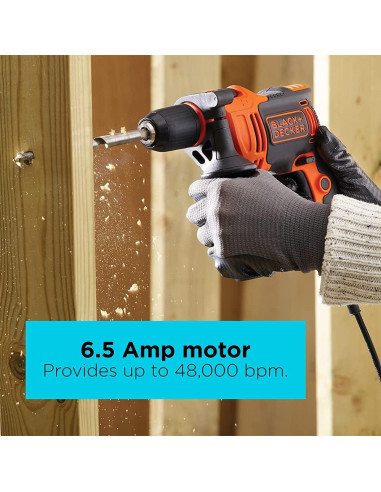 Taladro de Percusión BLACK+DECKER BEHD201 6.5A 1.27cm