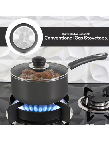 Juego de Olla y Cacerola Utopia Kitchen 1.81 kg Antiadherente