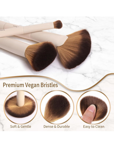 Set de Pinceles de Maquillaje Doble Extremo YutimeAura 7 Piezas