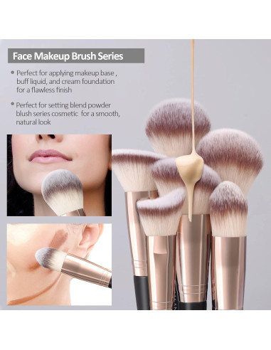 Brochas de Maquillaje MAANGE 18 Pcs Kit Profesional