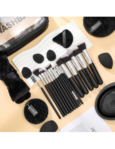 Juego de Brochas de Maquillaje ProSuites 39 Piezas con Esponjas