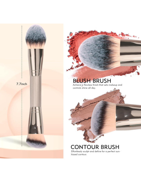 Brocha de Maquillaje Dpolla Doble Cara Redonda Vegana Brocha de Maquillaje Dpolla Doble Cara Redonda Vegana